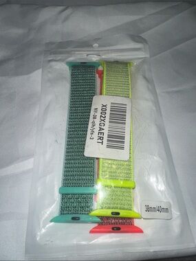 Amazon Green and Neon Yellow Nylon Loop Watch Bands for 38mm/40mm